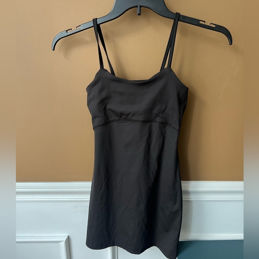 Black athleisure Dress with Spaghetti Straps